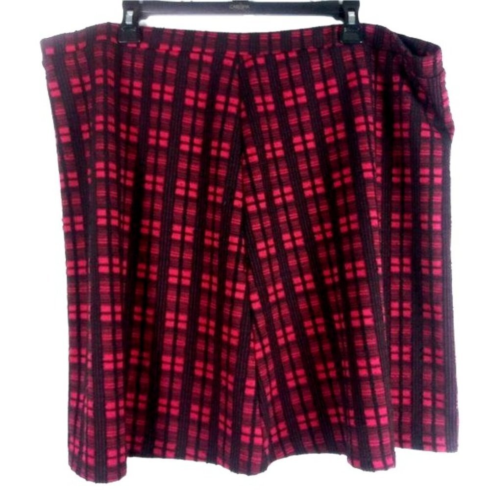 Plaid Midi Skirt Womens 20W Red Black Straight Grunge 90s Preppy Academia UK